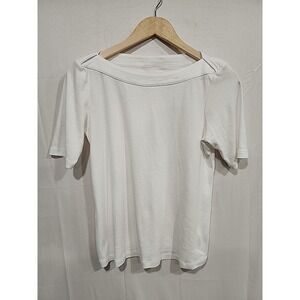 J. Jill Perfect‎ Pima Womens S Petite White,  Boat Neck 100% Pima Cotton